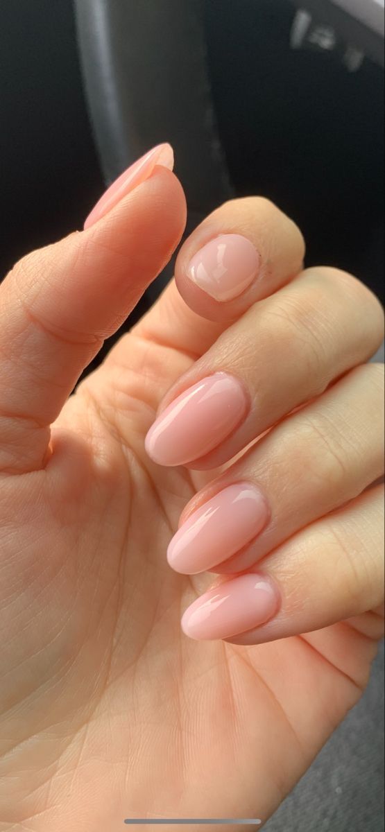 Pink oval nails