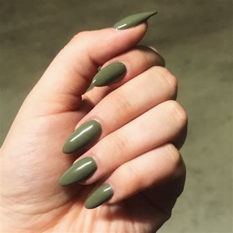 Christmas Nails Almond Shape Dark Green