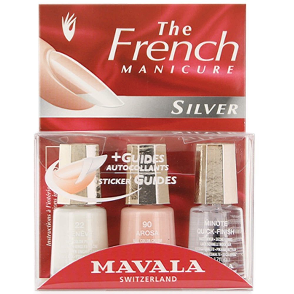 Mavala Breathable Mini Nail Polish French Manicure Kit - Silver (3 x 5