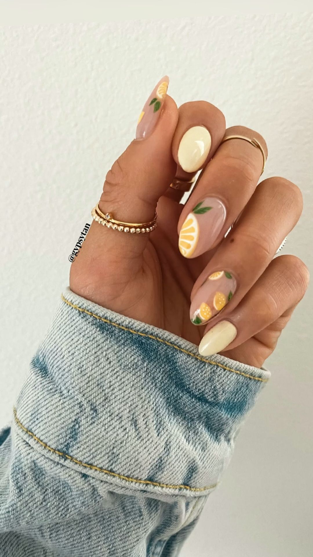 Yellow nail art design