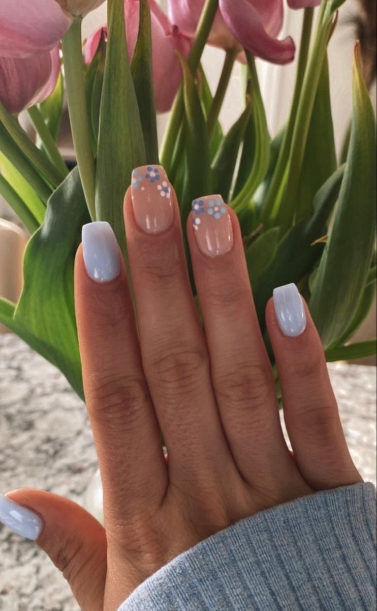 Spring Blue Nails