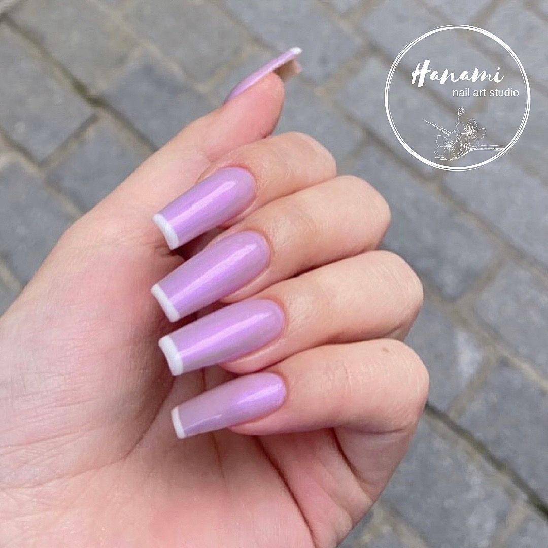 Lilac pearl nails 💜