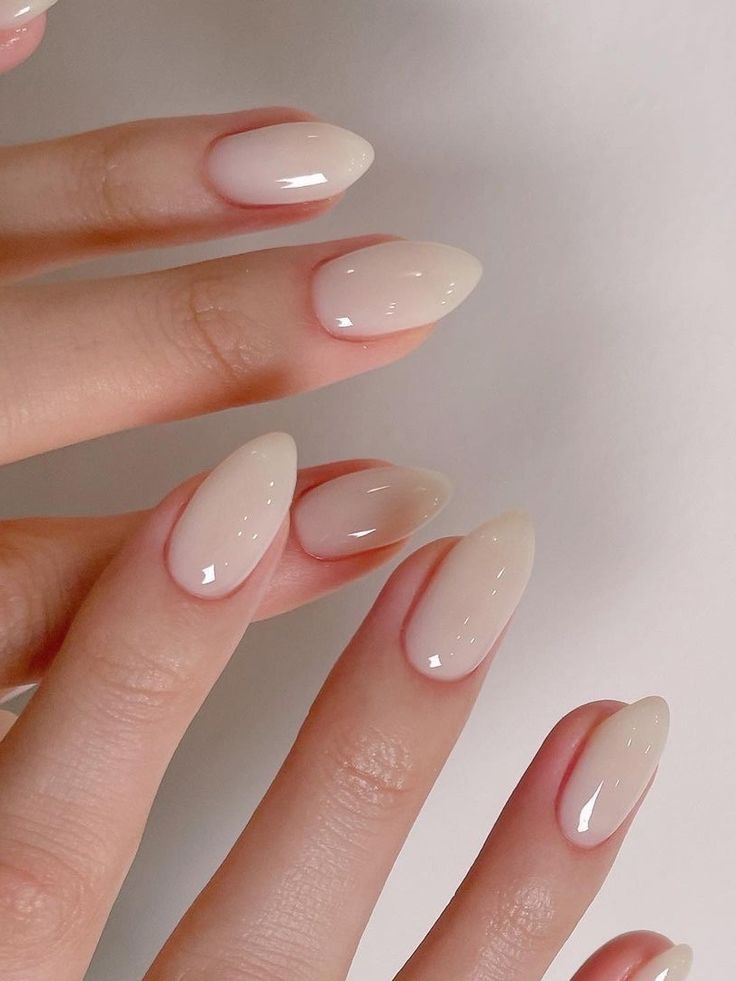 Elegant milky white nail art