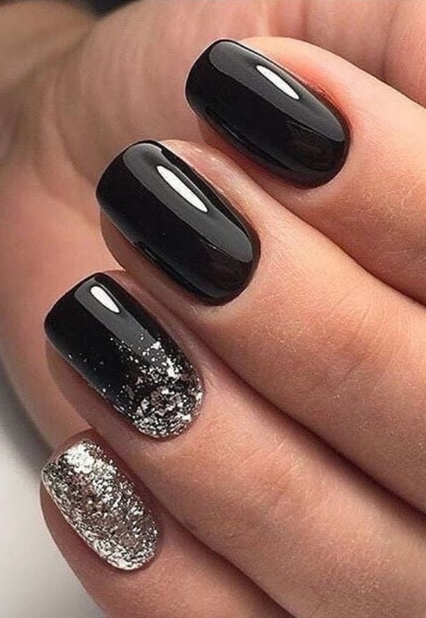 Pin by Queen Bee Digital on Nail Art | Black nail designs, Short square nails, Gel nails